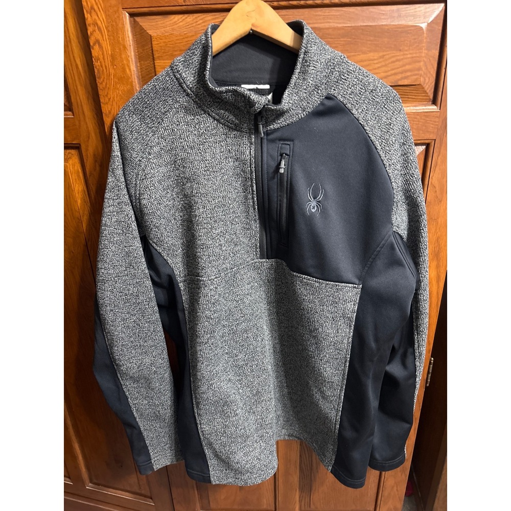 Spyder Men's XL Half Zip Sweater Gait Knit Pullover Jacket Short